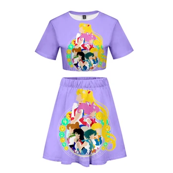 New Skirts Best selling sailor moon Women's summer t shirt cartoon Print casual 3D T shirt + short skirt women's two-piece suit
New Skirts Best selling sailor moon Women's summer t shirt cartoon Print casual 3D T shirt + short skirt women's two-piece suit