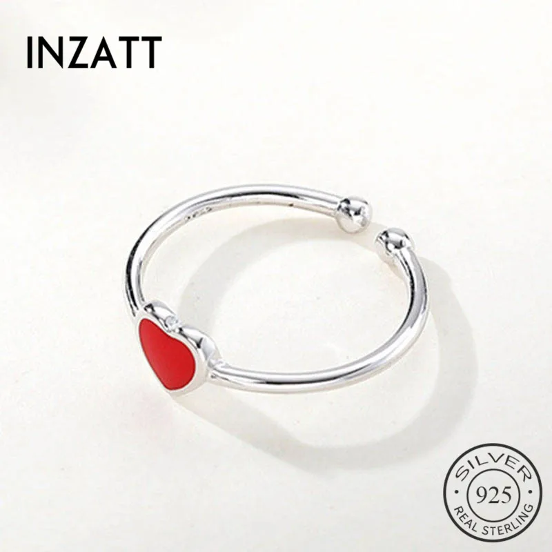 INZATT Real 925 Sterling Silver Enamel Red Heart Ring For Fashion Women Cute Fine Jewelry Accessories 2019 Gift
INZATT Real 925 Sterling Silver Enamel Red Heart Ring For Fashion Women Cute Fine Jewelry Accessories 2019 Gift