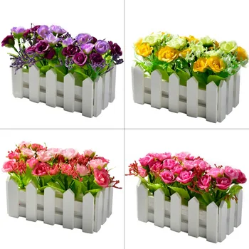 Wooden Fence bonsai Artificial Diamond Rose Flowers with Vase Set Potted Fake Flower Desktop Plants Home Decoration
Wooden Fence bonsai Artificial Diamond Rose Flowers with Vase Set Potted Fake Flower Desktop Plants Home Decoration