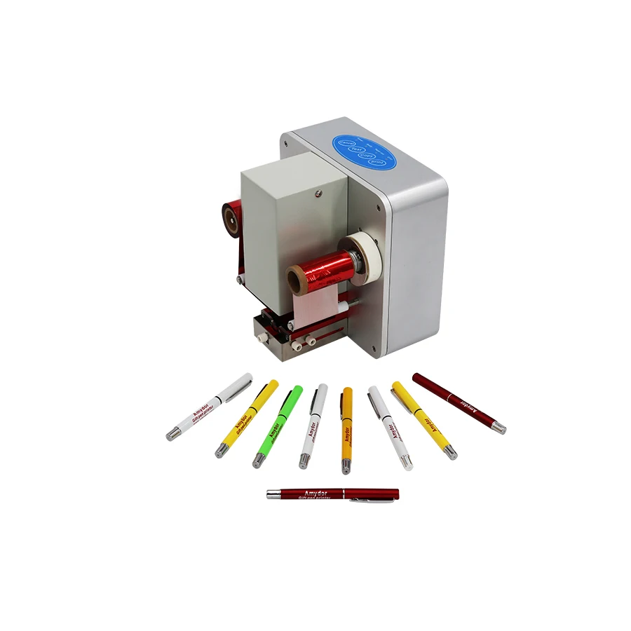 Amydor digital hot gold foil stamping cylinder printer machine for plastic advertising pens printing
Amydor digital hot gold foil stamping cylinder printer machine for plastic advertising pens printing