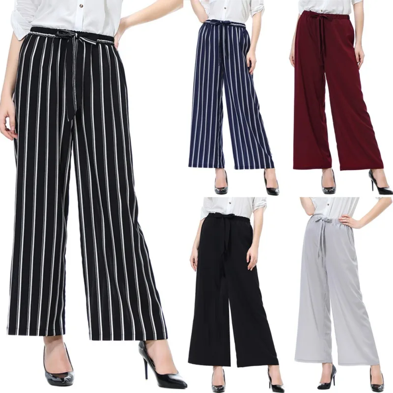 New Fashion Summer Wide Leg Pants Women High Waist Plaid Striped Loose Pants Elegant Office Ladies Trousers M-L X3
New Fashion Summer Wide Leg Pants Women High Waist Plaid Striped Loose Pants Elegant Office Ladies Trousers M-L X3