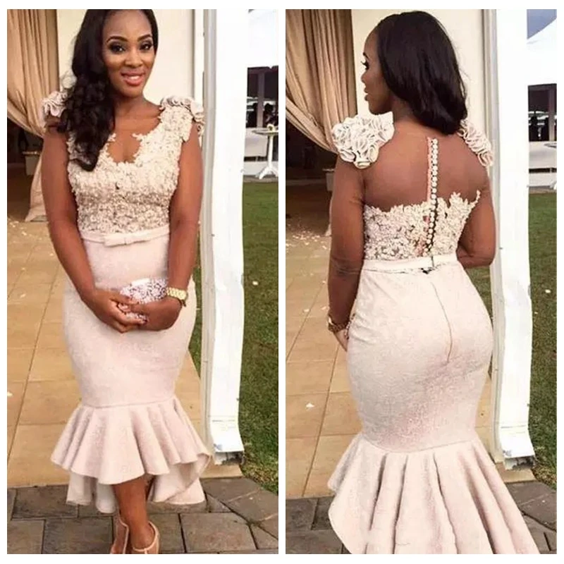 2019 Sexy Sheer Back Slim Prom Dress Mermaid Cocktail Dresses Cheap Formal Party Gowns African Lace Appliques Evening Gowns
2019 Sexy Sheer Back Slim Prom Dress Mermaid Cocktail Dresses Cheap Formal Party Gowns African Lace Appliques Evening Gowns