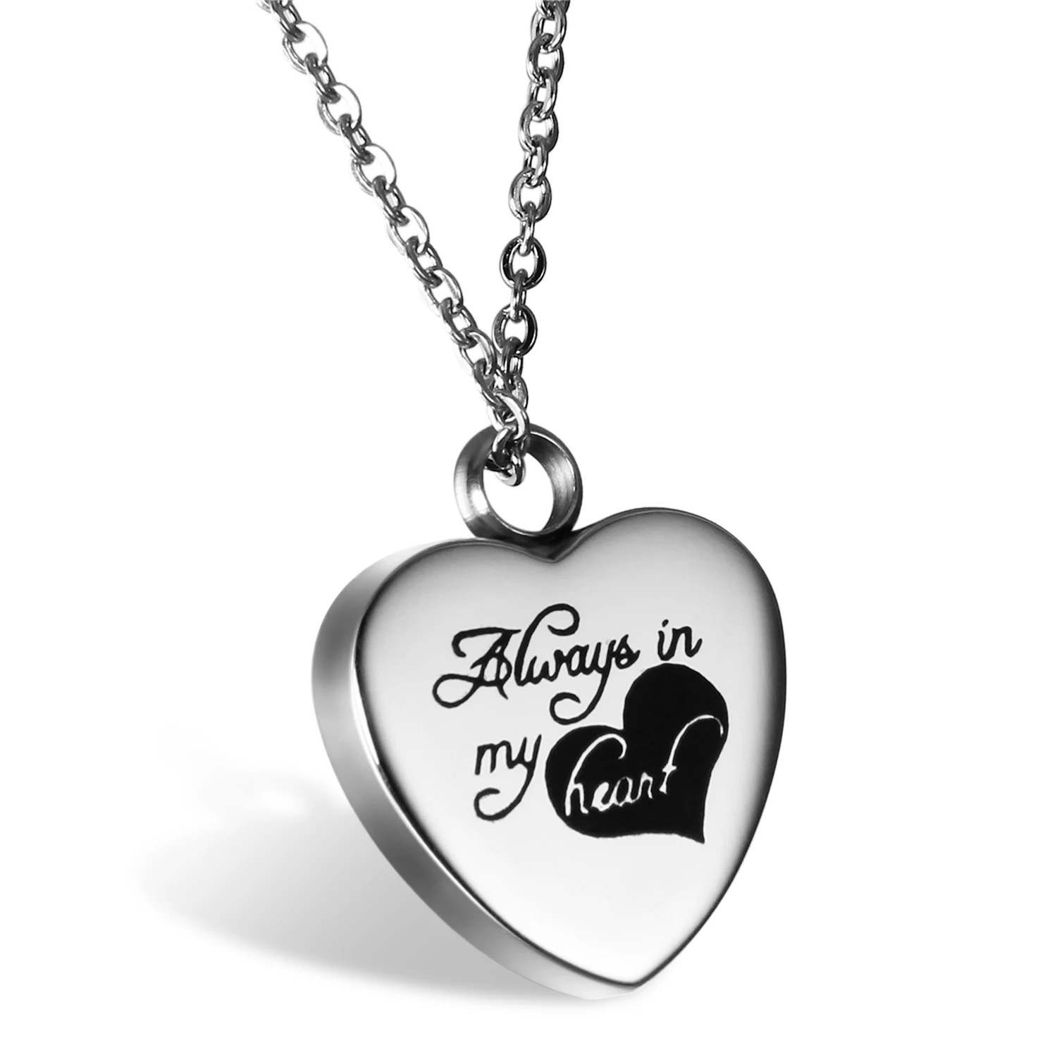 BONISKISS " Always in My Heart " Cremation Urn Stainless Steel Necklace Pendant Locket Memorial Keepsake
BONISKISS " Always in My Heart " Cremation Urn Stainless Steel Necklace Pendant Locket Memorial Keepsake