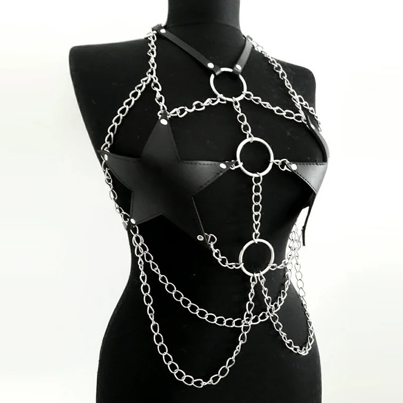 Metal Chain Belt For Women Punk High Waist Harness O Ring Dress Bondage Adjustable Harajuku Garter Pentagram Leather Accessories
Metal Chain Belt For Women Punk High Waist Harness O Ring Dress Bondage Adjustable Harajuku Garter Pentagram Leather Accessories
