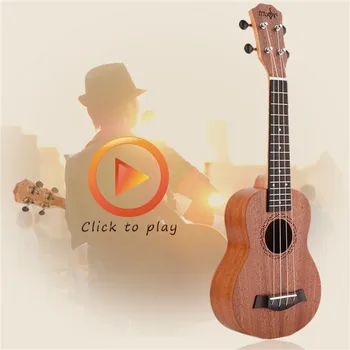 

TSAI Electric Ukulele Guitar 21 Inch Soprano Acoustic 4 Strings Ukelele Guitarra Handcraft Wood White Guitarist Mahogany Plug-in