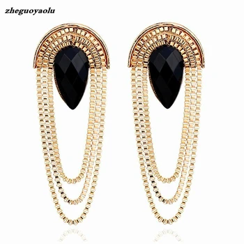 2019 Big Fashion Retro Scalloped Metal Black Imitation Gemstone Long Tassel Earrings Wholesale Earrings For Women Oorbellen
2019 Big Fashion Retro Scalloped Metal Black Imitation Gemstone Long Tassel Earrings Wholesale Earrings For Women Oorbellen