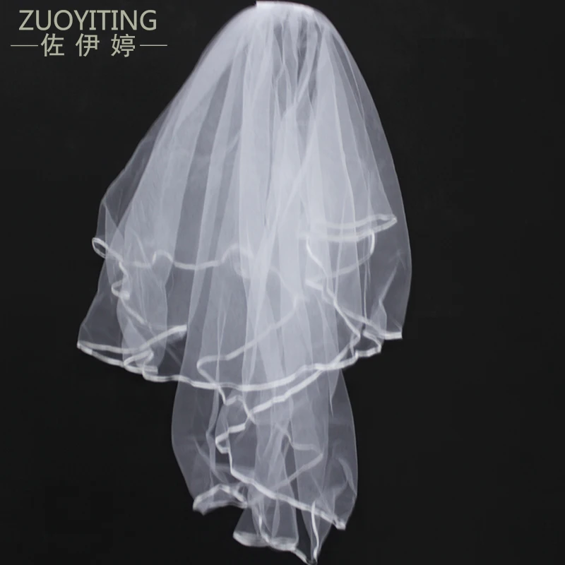 ZUOYITING Simple Tulle White Ivory Two Layers Wedding Veils Ribbon Edge Comb Cheap Wedding Accessories 1.5m Short Bridal Veil
ZUOYITING Simple Tulle White Ivory Two Layers Wedding Veils Ribbon Edge Comb Cheap Wedding Accessories 1.5m Short Bridal Veil