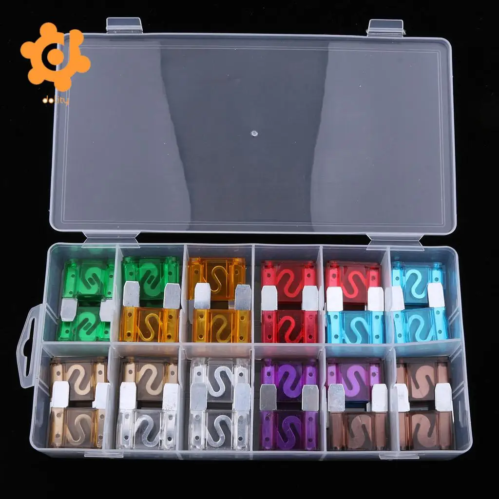 24pcs Big Auto Blade Fuse Assortment Set Maxi Car Electrical Fuses Truck RV