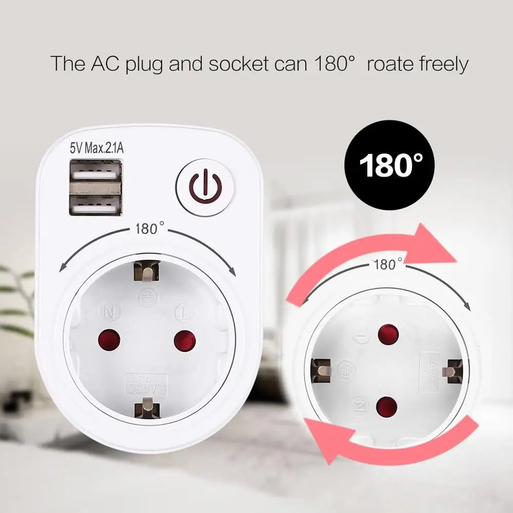 5V 2.1A Electric Dual USB Charger Adapter EU Plug Intelligent Plug-in Wall Socket Charging Power Switch Outlet Home Travel
5V 2.1A Electric Dual USB Charger Adapter EU Plug Intelligent Plug-in Wall Socket Charging Power Switch Outlet Home Travel