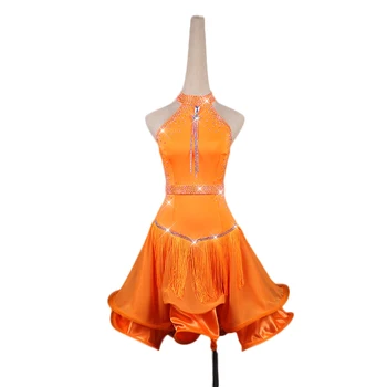 Custom-made Women Latin Dance Dress Sexy Orange Tassel Rhinestone Dresses Latin Salsa Chacha Standard Competition Costumes
Custom-made Women Latin Dance Dress Sexy Orange Tassel Rhinestone Dresses Latin Salsa Chacha Standard Competition Costumes