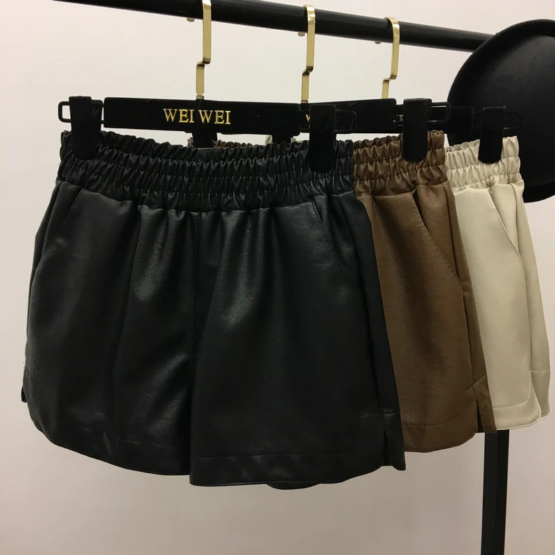 2018 New Fashion Women High Waist PU Wide Leg Pants Pleated All- Match Elastic Waist Short Pants Lady
2018 New Fashion Women High Waist PU Wide Leg Pants Pleated All- Match Elastic Waist Short Pants Lady