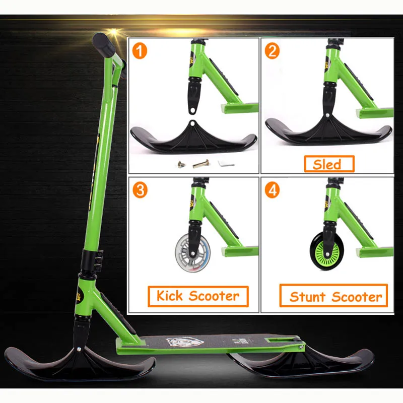 Youth Snow Scooter 3 in 1 Sled Kick Scooter Stunt Scooter 9