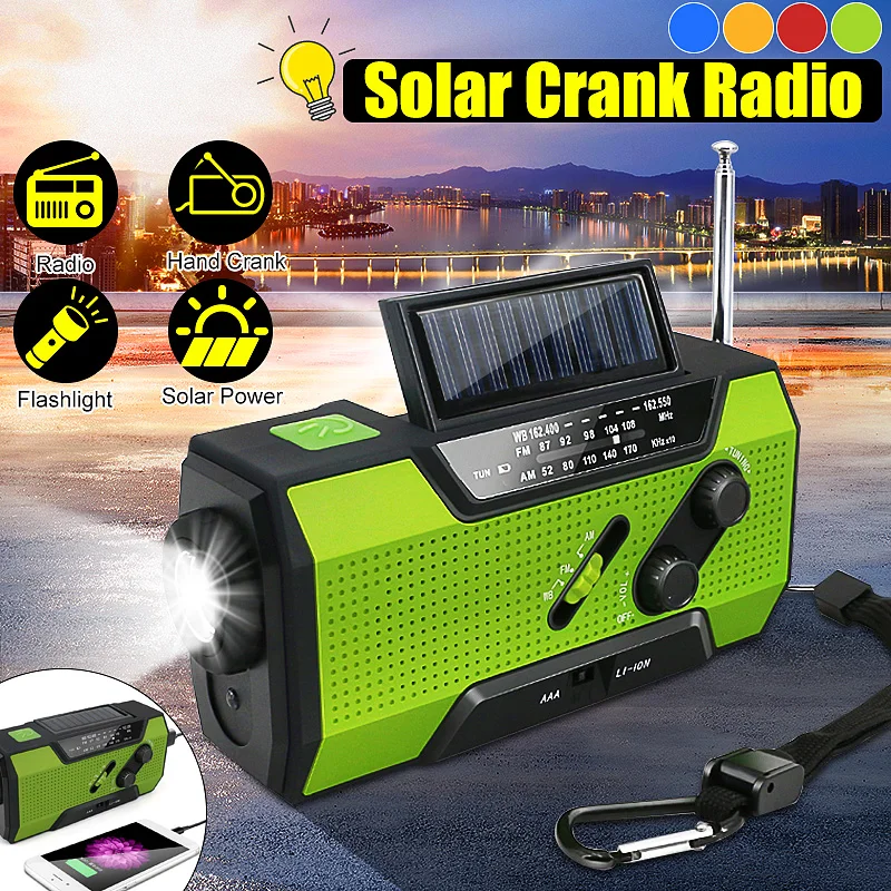 Solar Digital Crank Emergency AM/FM WB Weather Portable Radio Flashlight Solar Power Bank 2000Mah Rechargeable
Solar Digital Crank Emergency AM/FM WB Weather Portable Radio Flashlight Solar Power Bank 2000Mah Rechargeable