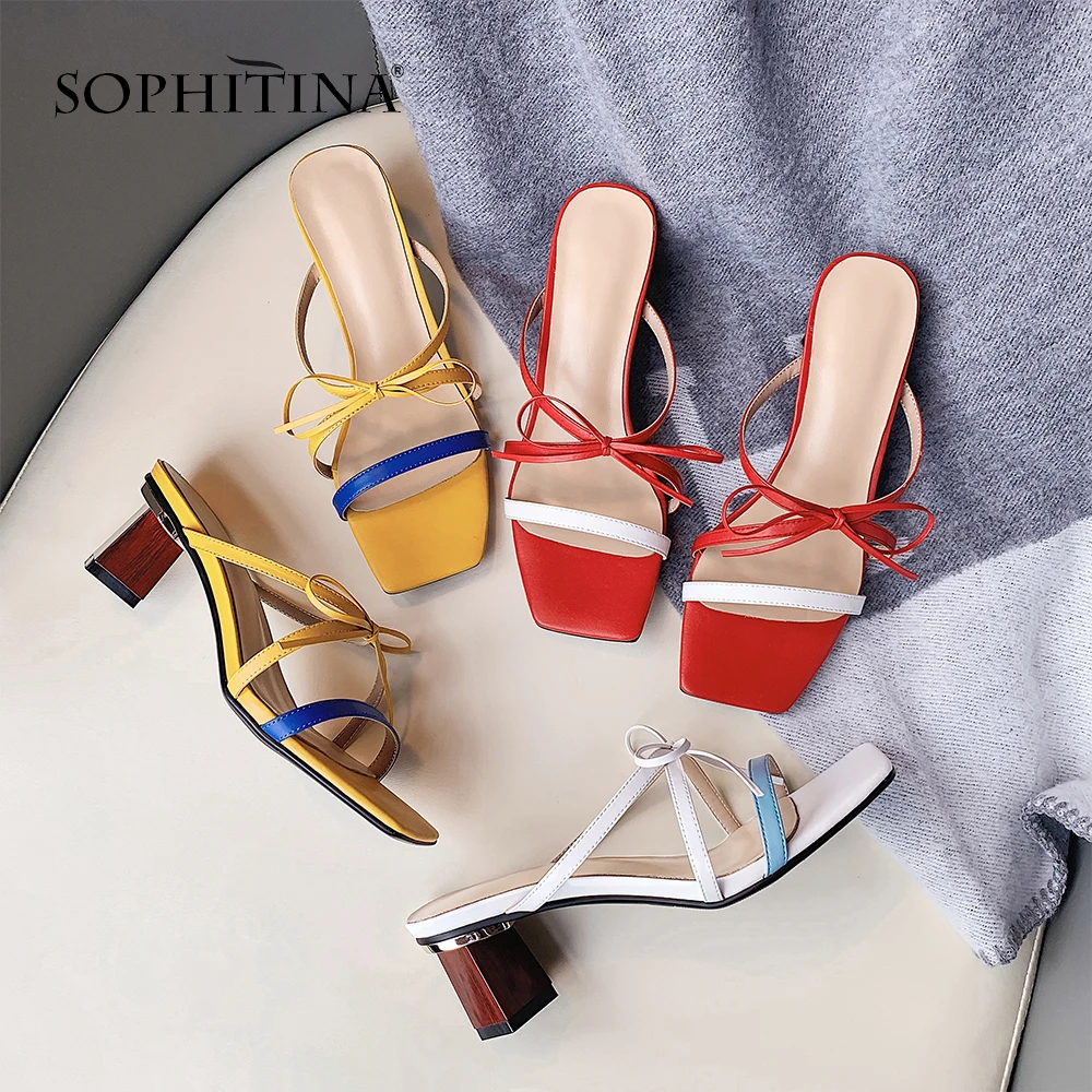 SOPHITINA Explosion Women's Slippers Fashion Mixed Color Butterfly-knot Square Toe Square Heel Shoes Hot Sale New Slippers MO177
SOPHITINA Explosion Women's Slippers Fashion Mixed Color Butterfly-knot Square Toe Square Heel Shoes Hot Sale New Slippers MO177