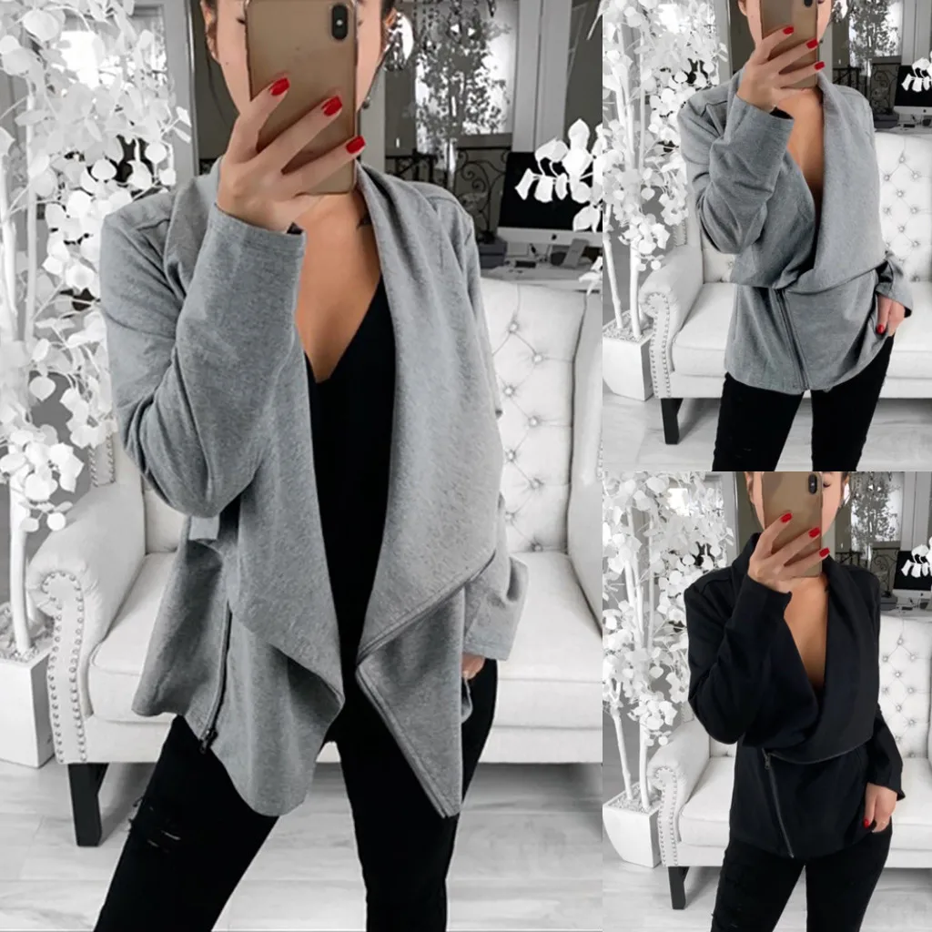 15#Autumn Irregular Long Sleeve Leather Front Short Cardigan Suit Jacket Work Office Coat 2018 Women Elegant Suede Jacket10.9
15#Autumn Irregular Long Sleeve Leather Front Short Cardigan Suit Jacket Work Office Coat 2018 Women Elegant Suede Jacket10.9