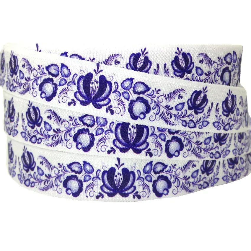 5 Yards 16mm Blue Flowers Printed fold over elastic bands Sewing Lace trim Apparel Accessories decoration
5 Yards 16mm Blue Flowers Printed fold over elastic bands Sewing Lace trim Apparel Accessories decoration