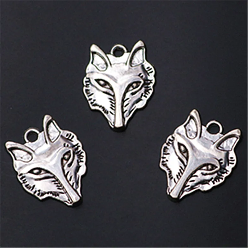 

6pcs Silver Plated 3D Prairie Wolf Pendant Necklace Earrings Metal Accessories DIY Charms For Jewelry Crafts Making A1072