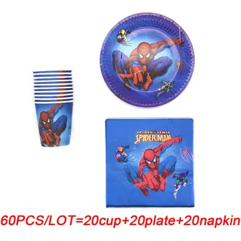 60pcs/lot Superhero Spiderman Party Supplies Paper Plate Cups Napkins For 20 People Kids Baby Birthday Party Decor Supplies Sets
60pcs/lot Superhero Spiderman Party Supplies Paper Plate Cups Napkins For 20 People Kids Baby Birthday Party Decor Supplies Sets