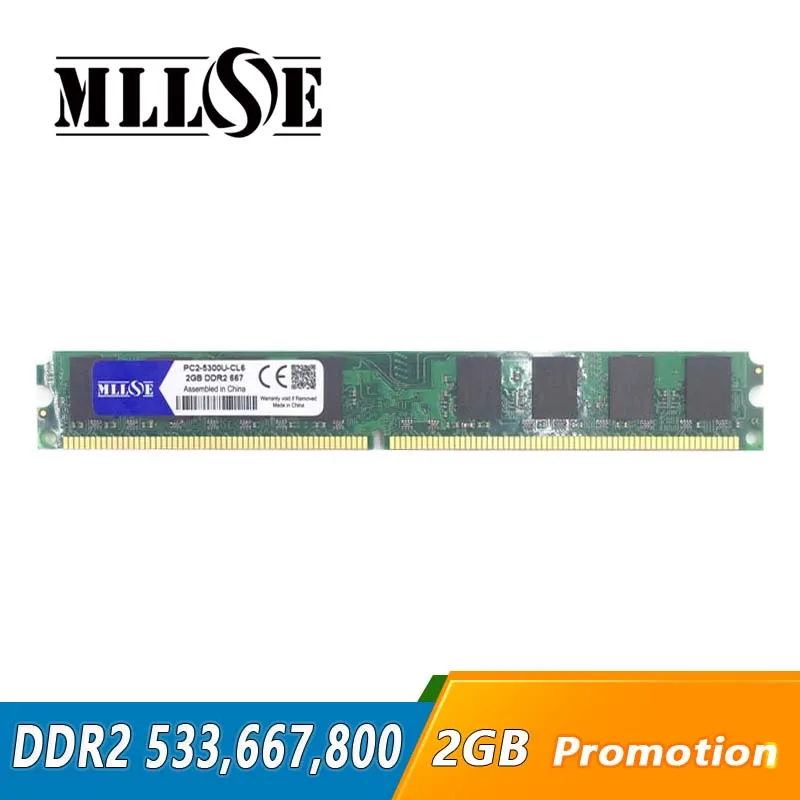 

MLLSE RAM 2gb DDR2 533 667 800 533mhz 667mhz 800mhz SO-DIMM DDR2 2GB 2G Memory Ram Memoria for All Motherboard Desktop Computer