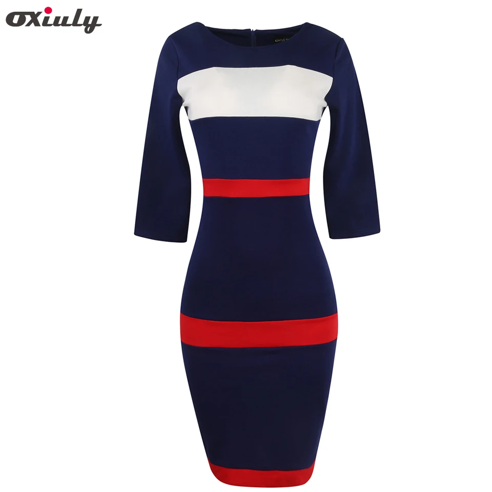 Oxiuly Womens Autumn 3/4 Sleeve Elegant Patckwork Slim Office Wear Business Casual Sheath Fitted Bodycon Work Pencil Dress
Oxiuly Womens Autumn 3/4 Sleeve Elegant Patckwork Slim Office Wear Business Casual Sheath Fitted Bodycon Work Pencil Dress
