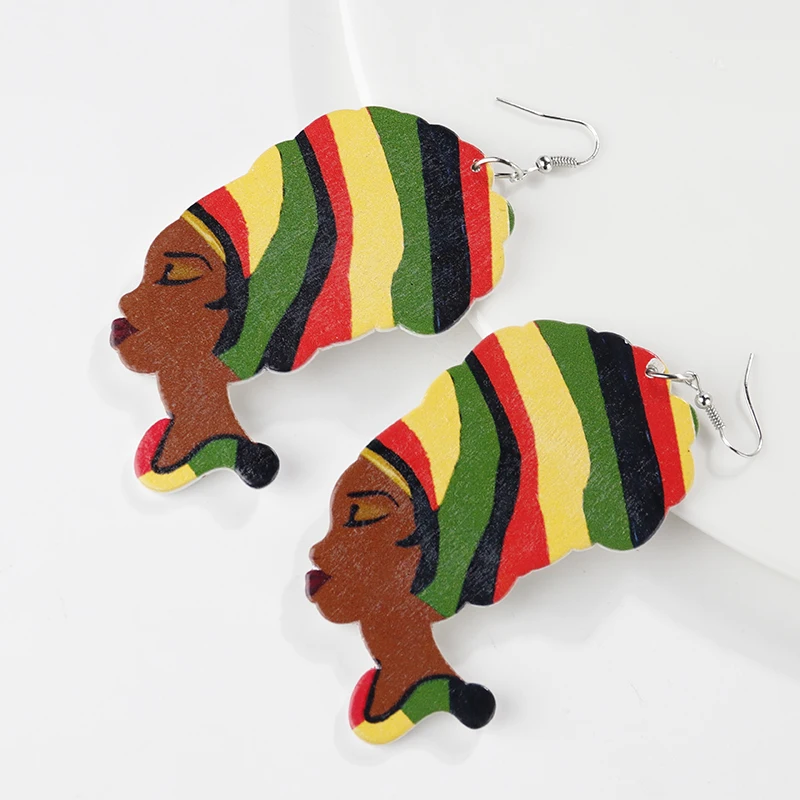AENSOA Fashion Natural Painted African Beauty Head Pendant Earrings New Art Wooden Drop Earrings For Girls Party Gifts Jewelry
AENSOA Fashion Natural Painted African Beauty Head Pendant Earrings New Art Wooden Drop Earrings For Girls Party Gifts Jewelry