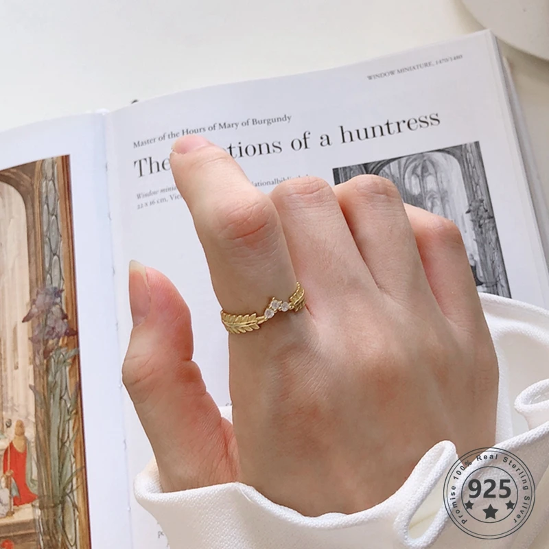 LouLeur Real 925 Sterling Silver Leaves Rings Romantic Zircon Crown Plant Gold Color Open Rings For Women Fashion Jewelry 2019
LouLeur Real 925 Sterling Silver Leaves Rings Romantic Zircon Crown Plant Gold Color Open Rings For Women Fashion Jewelry 2019