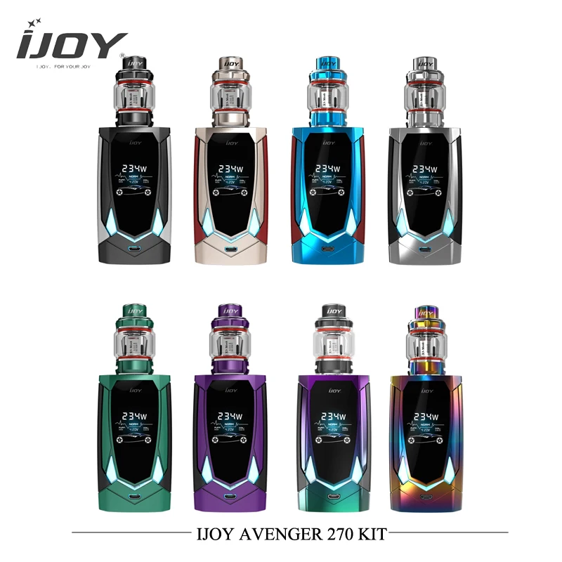 New Arrival Electronic Cigarettes IJOY AVENGER 270 KIT 234W Box Mod TC Kit With 4.7ml AVENGER SUBOHM Tank Vaporizer X3 Coil Vape
New Arrival Electronic Cigarettes IJOY AVENGER 270 KIT 234W Box Mod TC Kit With 4.7ml AVENGER SUBOHM Tank Vaporizer X3 Coil Vape