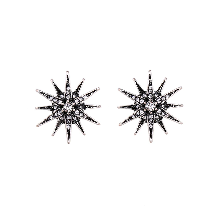 Bulk Price fashion Exaggerated alloy stars stud earrings Antique Silver Color Crystal Snow Flower Stud Earrings Hot Sale
Bulk Price fashion Exaggerated alloy stars stud earrings Antique Silver Color Crystal Snow Flower Stud Earrings Hot Sale