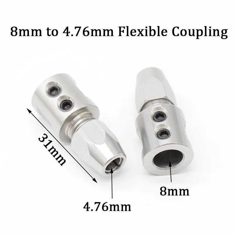 Rc Boat Flexible Coupling CW/CCW Soft Shaft Lock 8mm to 4.76mm Flex Collet Coupler For 4.76mm Flexible Shaft
Rc Boat Flexible Coupling CW/CCW Soft Shaft Lock 8mm to 4.76mm Flex Collet Coupler For 4.76mm Flexible Shaft