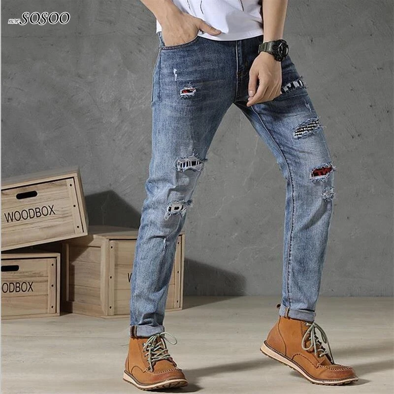 Men Jeans Fashion Ripped jeans for men paint Denim Patches Jeans Men High Quality European and American style Men Jeans #TC053
Men Jeans Fashion Ripped jeans for men paint Denim Patches Jeans Men High Quality European and American style Men Jeans #TC053