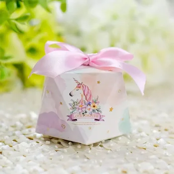 50pcs New Diamond shape Lovely unicorn Candy Box Wedding Favors And Gifts baby shower birthday Party Supplies return Gift Box
50pcs New Diamond shape Lovely unicorn Candy Box Wedding Favors And Gifts baby shower birthday Party Supplies return Gift Box