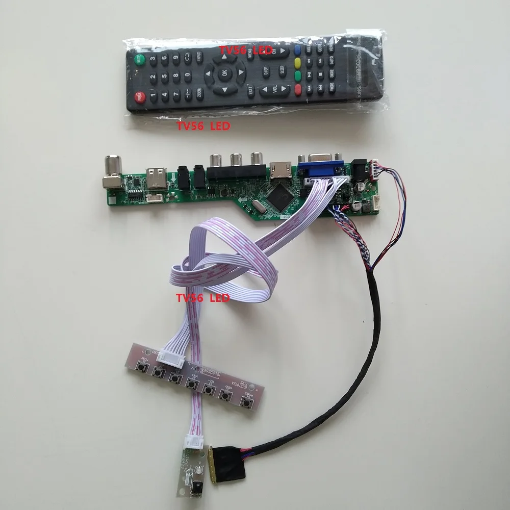 Для 15 6 "1366*768 LTN156AT05 кабель монитора VGA AV табло с креплением ТВ HDMI USB контроллер ЖК