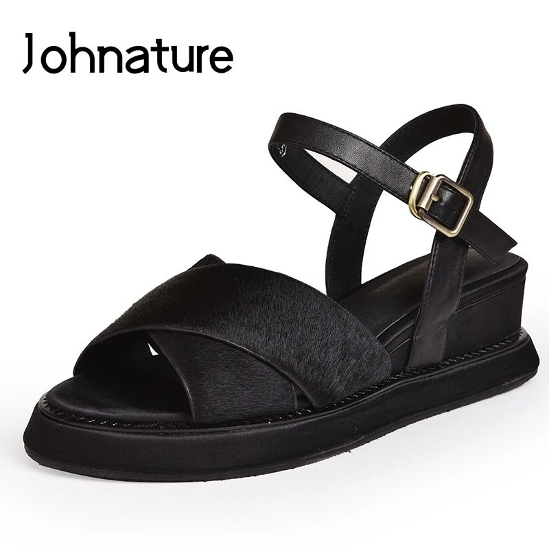 Johnature Genuine Leather Casual Buckle Strap Solid Platform Sandals Retro Back Strap Wedges Ankle-wrap Summer Women Shoes
Johnature Genuine Leather Casual Buckle Strap Solid Platform Sandals Retro Back Strap Wedges Ankle-wrap Summer Women Shoes