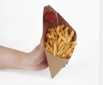 500pcs/lot French fries box Cone Chips Oil proof bag Chips box, Tack out disposable food package lin4134
500pcs/lot French fries box Cone Chips Oil proof bag Chips box, Tack out disposable food package lin4134