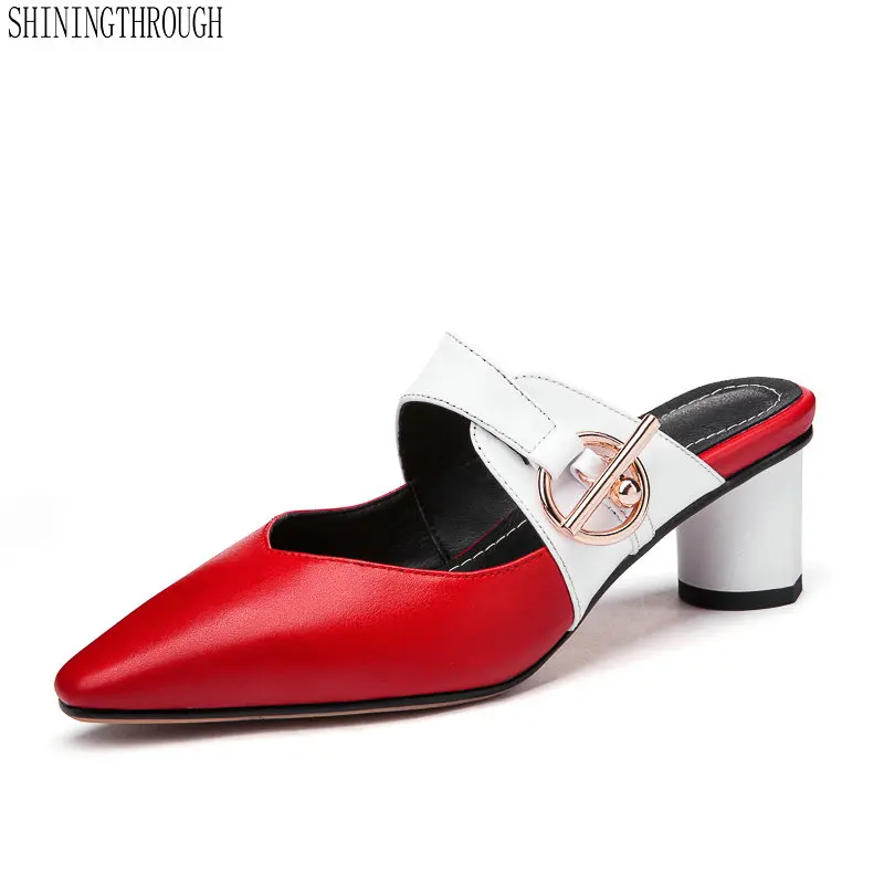 Women Genuine Leather Summer Slippers High Heel Sandals Summer Shoes Lady Mixed Colors Metal Pointed Slippers size 42 43
Women Genuine Leather Summer Slippers High Heel Sandals Summer Shoes Lady Mixed Colors Metal Pointed Slippers size 42 43