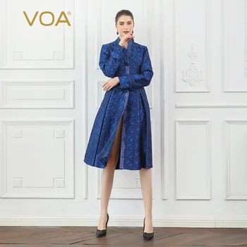 VOA Silk Jacquard Runway Trench Coat Women Fall Long Sleeve Single-breasted Windbreaker Vintage Overcoat Elegant Ladies F356
VOA Silk Jacquard Runway Trench Coat Women Fall Long Sleeve Single-breasted Windbreaker Vintage Overcoat Elegant Ladies F356