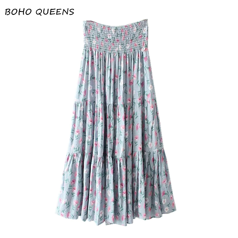 Vintage Chic fashion women Hippie beach Bohemian floral print skirt High Waist Maxi A-Line Boho Skirt Femme
Vintage Chic fashion women Hippie beach Bohemian floral print skirt High Waist Maxi A-Line Boho Skirt Femme