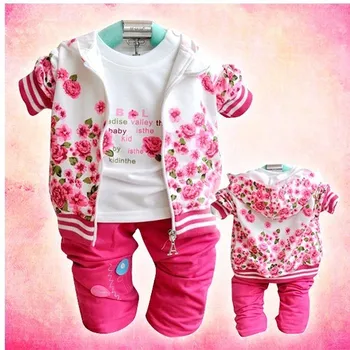 2016 Baby girl cotton clothing sets Peony flower Coats+T-shirts+Pants baby clothes 3pcs suits spring autumn
2016 Baby girl cotton clothing sets Peony flower Coats+T-shirts+Pants baby clothes 3pcs suits spring autumn
