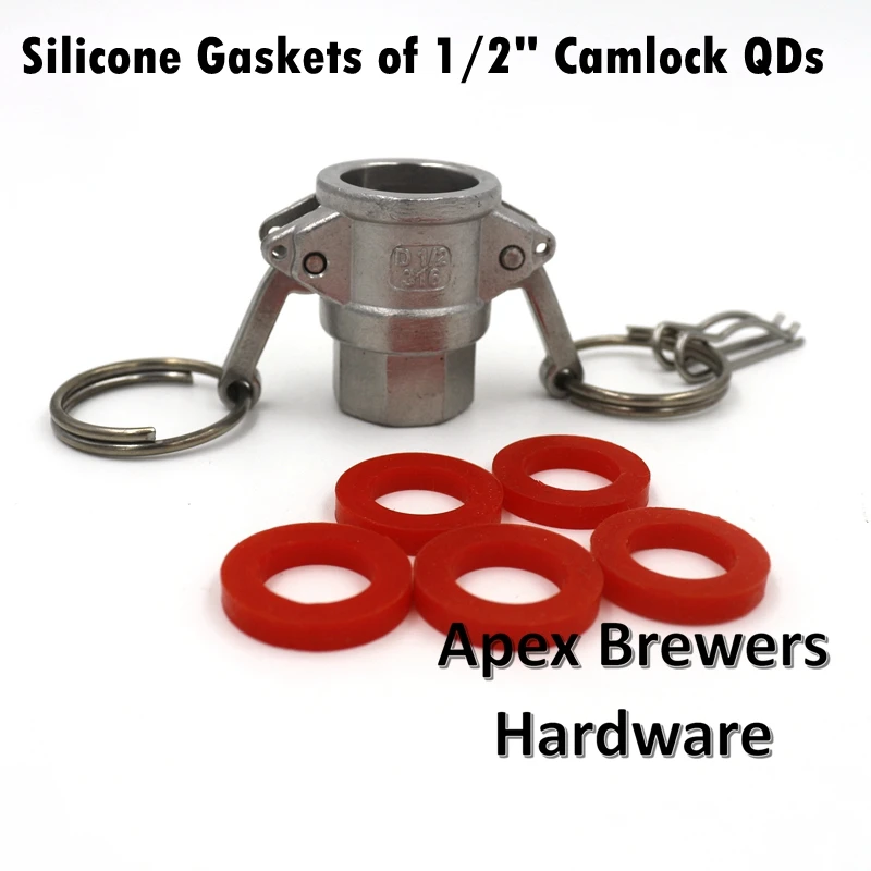Red Silicone Gasket for 1/2" Camlock Quick Disconnects, High Temperature Food Grade silicone, 5 pcs/lot
Red Silicone Gasket for 1/2" Camlock Quick Disconnects, High Temperature Food Grade silicone, 5 pcs/lot