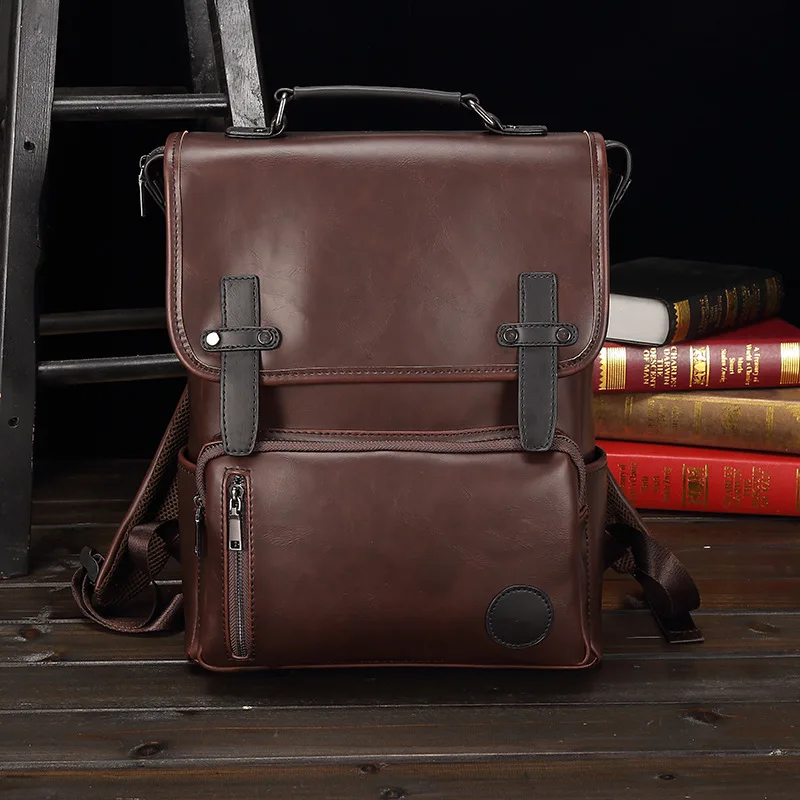 New England Men's Casual Backpack Style Crazy Horse PU Leather Student Backpack Laptop Notebook Backpack Vintage Brown
New England Men's Casual Backpack Style Crazy Horse PU Leather Student Backpack Laptop Notebook Backpack Vintage Brown