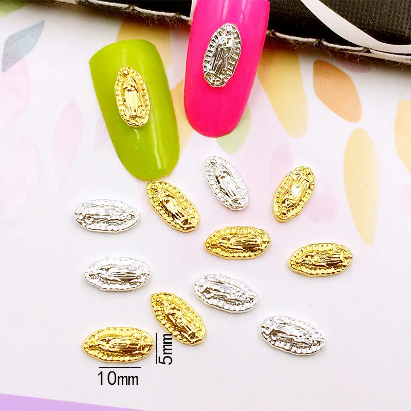 10Pcs/Lot 5*10mm Gold and Silver Iron Goddess 3D Metal Alloy Nail Art Decorations Nail Gel Sticker Charms for Women
10Pcs/Lot 5*10mm Gold and Silver Iron Goddess 3D Metal Alloy Nail Art Decorations Nail Gel Sticker Charms for Women