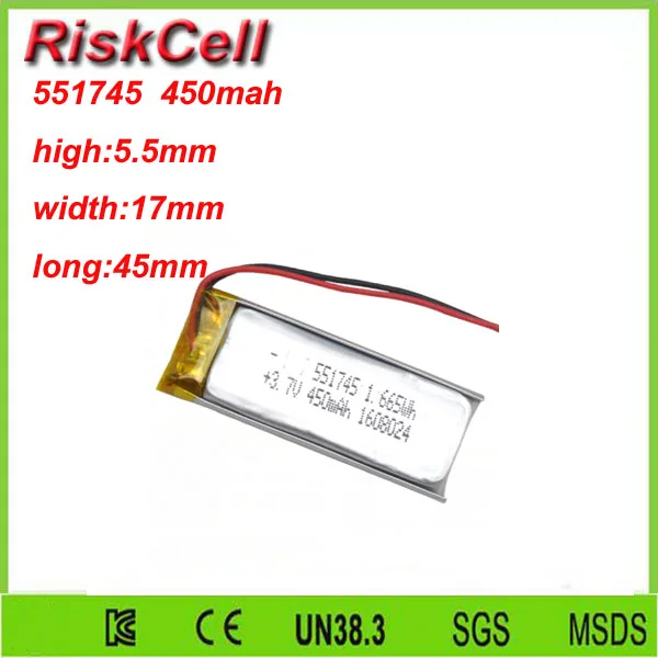 Free shipping 3.7V 450mah 551745 Lithium Polymer Li-Po Rechargeable Battery For Mp3 MP4 MP5 GPS PSP mobile Pocket PC e-books
Free shipping 3.7V 450mah 551745 Lithium Polymer Li-Po Rechargeable Battery For Mp3 MP4 MP5 GPS PSP mobile Pocket PC e-books