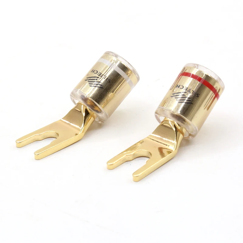 4pcs pure copper Gold plated Spade plug for siltech speaker cable Screw Locking banana Connector HIFI Fork Plug
4pcs pure copper Gold plated Spade plug for siltech speaker cable Screw Locking banana Connector HIFI Fork Plug