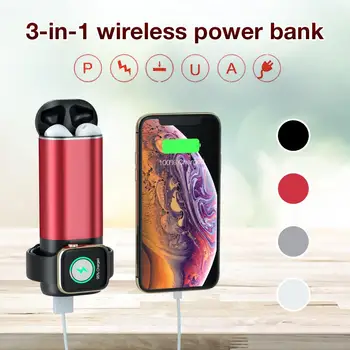 3 In 1 Wireless Charger Multi-function 5200mAh Magnetic Wireless Power Bank For Airpods Wireless Earphone iWatch 1/2/3/4 Phone
3 In 1 Wireless Charger Multi-function 5200mAh Magnetic Wireless Power Bank For Airpods Wireless Earphone iWatch 1/2/3/4 Phone
