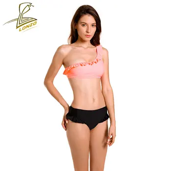 LONZO Hot Trendy One Shoulder Bikini Set Elegant Ruffules Stitch Swimsuit Sexy Off-Shoulder Swimwear Hot Spring Bath Suit LSWB13
LONZO Hot Trendy One Shoulder Bikini Set Elegant Ruffules Stitch Swimsuit Sexy Off-Shoulder Swimwear Hot Spring Bath Suit LSWB13