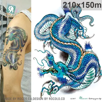 LC-817/21*15cm 3D Large Big Tatoo Sticker Sketch Blue Chinese Dragon Painting Designs Cool Temporary Tattoo Stickers New
LC-817/21*15cm 3D Large Big Tatoo Sticker Sketch Blue Chinese Dragon Painting Designs Cool Temporary Tattoo Stickers New