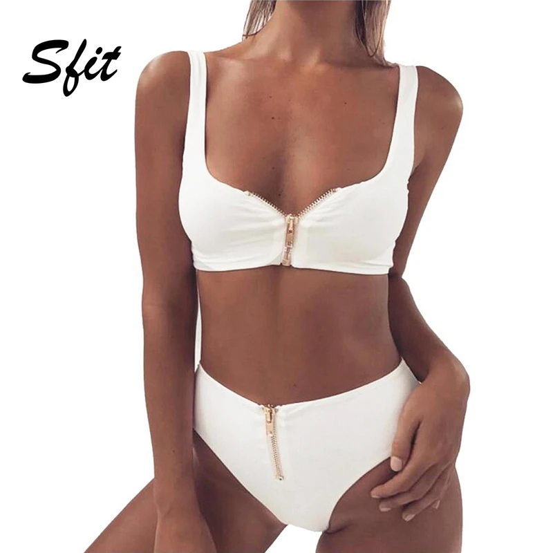 Sift 2019 Summer Women's Solid Color High Waist Brazilian Bikini Zipper Two Piece Swimsuit Push Up Pading Bathing Suit Biquini
Sift 2019 Summer Women's Solid Color High Waist Brazilian Bikini Zipper Two Piece Swimsuit Push Up Pading Bathing Suit Biquini