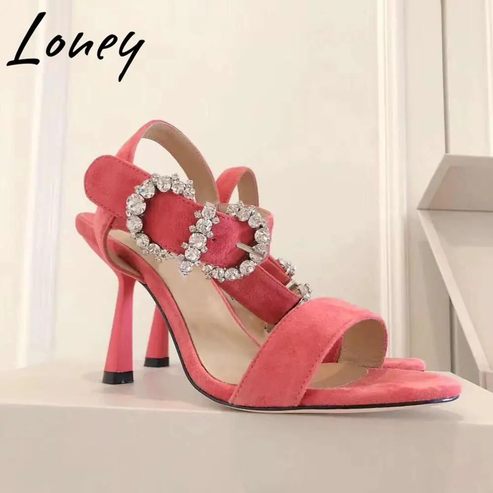 Loney Brand Designer Genuine Leather Crystal Buckle Strap HIgh Heel Sandals Open Toe Sandals Party Dress Shoes Women
Loney Brand Designer Genuine Leather Crystal Buckle Strap HIgh Heel Sandals Open Toe Sandals Party Dress Shoes Women