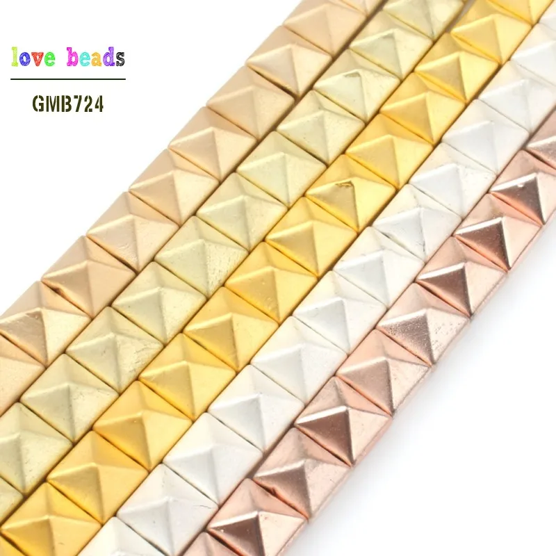 Scrub Natural Stone Bronze Rose Gold Silver Hematite Square Pyramid Double Hole Beads Bracelet Jewelry 6x6x4mm
Scrub Natural Stone Bronze Rose Gold Silver Hematite Square Pyramid Double Hole Beads Bracelet Jewelry 6x6x4mm
