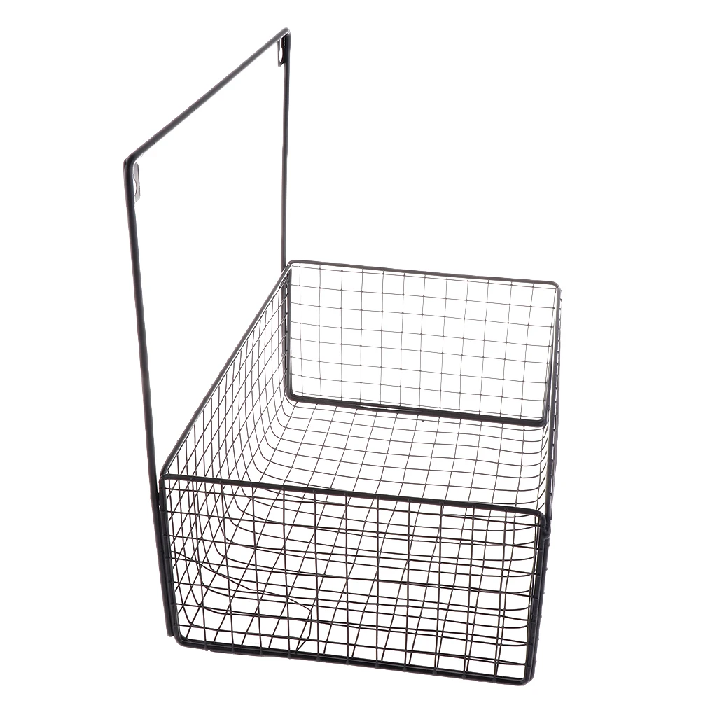 Nordic Iron Wire Hanging Storage Basket Wall Display Storage Box Basket Multifunction Mesh Wire Metal Wall Shelf Storage Holder